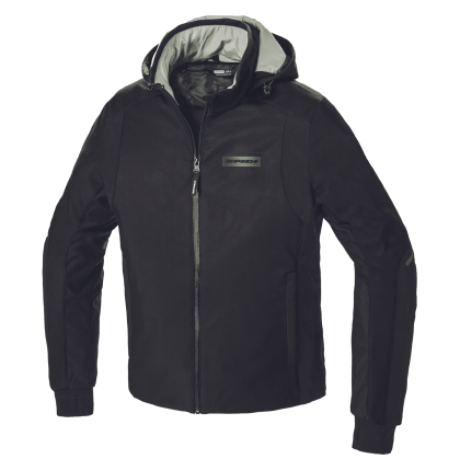Textile motorcycle jacket SPIDI Hoodie Armor H2Out Black