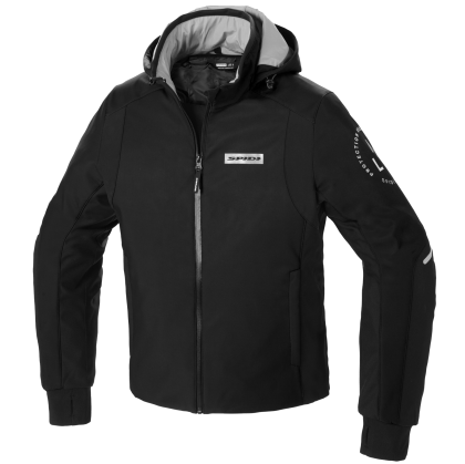 Textile motorcycle jacket SPIDI Hoodie Armor H2Out Black/White