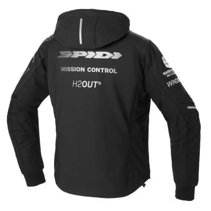 Textile motorcycle jacket SPIDI Hoodie Armor H2Out Black/White