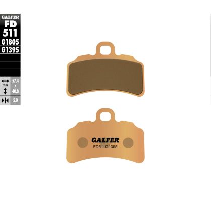 Plăcuțe față pentru motociclete Galfer COMPOUND SINTERIZAT FD511G1395