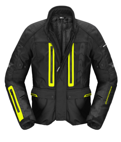 Textile motorcycle jacket SPIDI TRAVELER 3 EVO BLACK/YELLOW FLUO