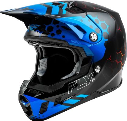 Casca motocross FLY RACING Formula CC Tektonic - Neagra/Albastru/Rosie