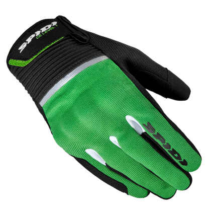 Textile motorcycle gloves SPIDI FLASH CE BLACK/KAWA GREEN