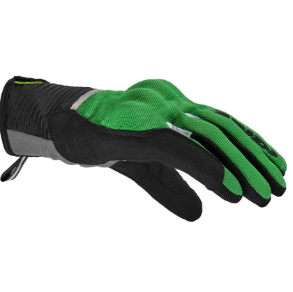 Textile motorcycle gloves SPIDI FLASH CE BLACK/KAWA GREEN