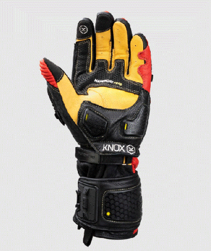 Leather gloves KNOX Handroid MK5 RED