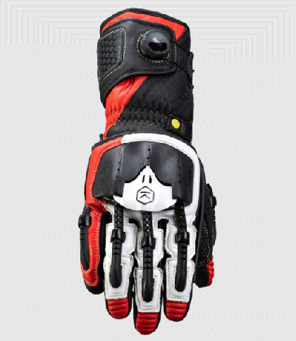 Leather gloves KNOX Handroid MK5 RED
