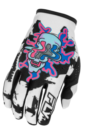 Mănuși motocross FLY RACING Lite Warp Ediție Specială - Alb/Albastru/Roz