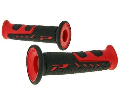 Motorcycle grips PROGRIP 725 Road BK/RD OPEN ENDS