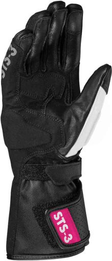 Women's leather motorcycle gloves SPIDI STS-3 BLACK/FUCHSIA