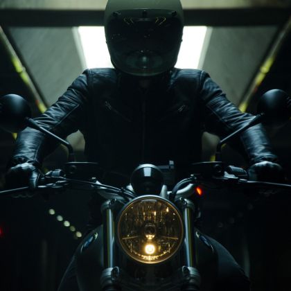 Motorcycle leather jacket SPIDI GARAGE ROBUST BLACK