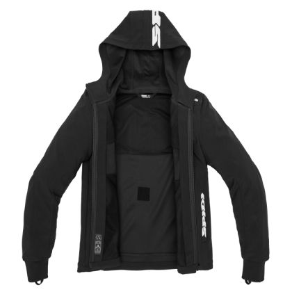 Hanorac moto SPIDI HOODIE ARMOR LIGHT BLACK