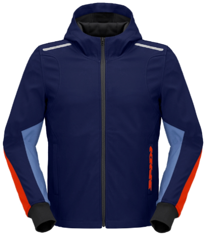 Φούτερ μοτοσικλέτας SPIDI HOODIE ARMOR LIGHT Navy/Κόκκινο