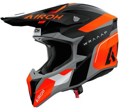Motocross helmet AIROH WRAAAP VISION Conquer ORANGE MATT