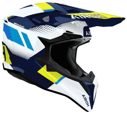 Мотокрос каска AIROH WRAAAP VISION Yellow/Blue Gloss