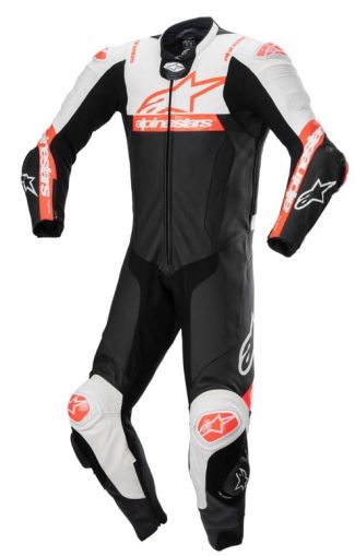 Jachetă ALPINESTARS Missile Ward 1 buc Piele Team Negru/Alb/Roșu Fluo