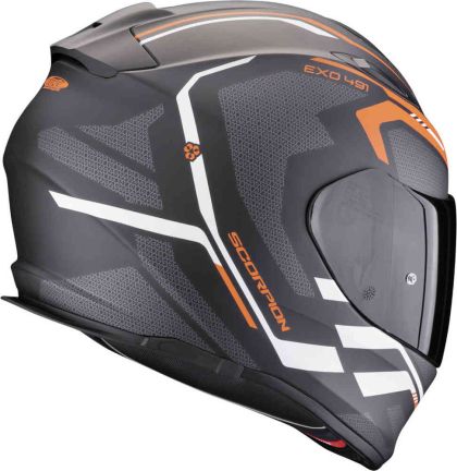 Каска Scorpion Exo 491 Kripta Black  Matt /Orange/White