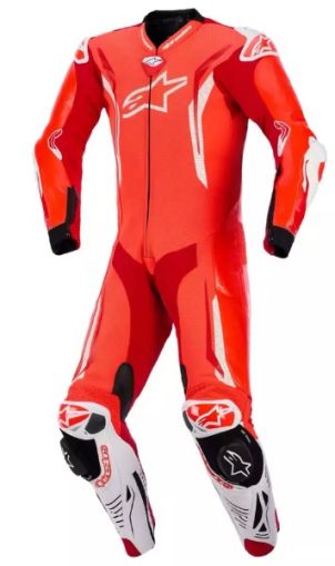 ALPINESTARS GP TECH V5 FLUO RED/WHITE leather kit