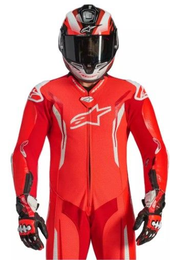 ALPINESTARS GP TECH V5 FLUO RED/WHITE leather kit