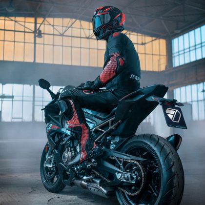 Geacă Moto piele Modeka Yron Negru/Roșu