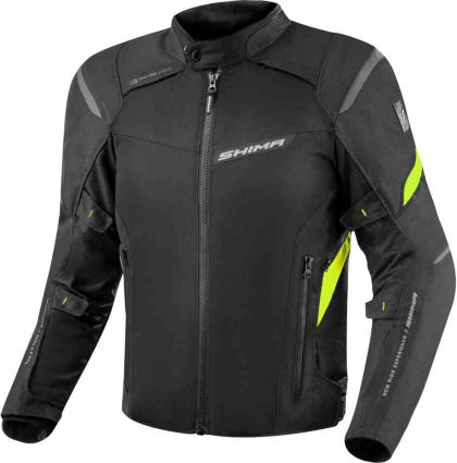 Moto jacket SHIMA RUSH 2 Black/Fluo