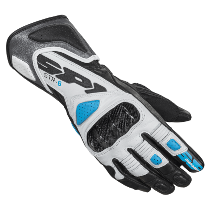 Mănuși de femei din piele pentru motociclete SPIDI STR-6 Gri/Alb/Provence