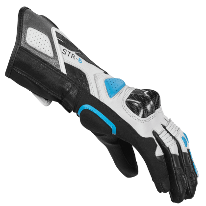 Mănuși de femei din piele pentru motociclete SPIDI STR-6 Gri/Alb/Provence