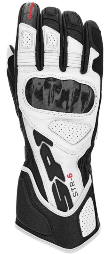Leather motorcycle gloves SPIDI STR-6 Black/White