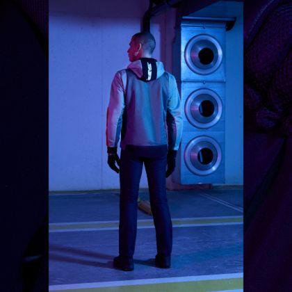 Φούτερ μοτοσικλέτας SPIDI HOODIE ΔΙΧΤΥ ΓΚΡΙ/ΜΠΛΕ