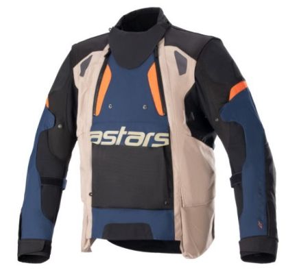 ALPINESTARS HALO DRYSTAR μπουφάν μοτοσικλέτας από ύφασμα ΧΑΚΙ/ΜΠΛΕ ΝΑΥΤΙΚΟ/ΠΟΡΤΟΚΑΛΙ