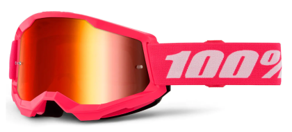 Ochelari Motocross 100% STRATA2 ROZ- ROȘU OGLINDĂ