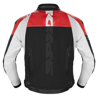 Leather motorcycle jacket SPIDI DP PROGRESSIVE HYBRID PERFORATED Red