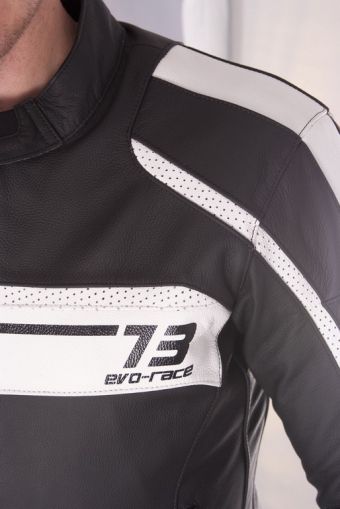 Кожено яке за мотор A-PRO SBK WHITE