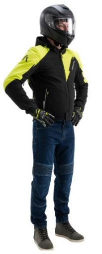 Textile motorcycle jacket ADRENALINE FREEDOM BLACK/YELLOW