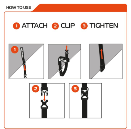 OXFORD Atlas B-Clip 26 мм x 2.0 м Черен