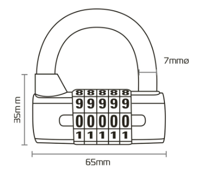 Lacăt OXFORD cu 5 cifre
