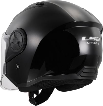 Cască de scuter LS2 OF616 AIRFLOW II NEGRU SOLID LUCIOS