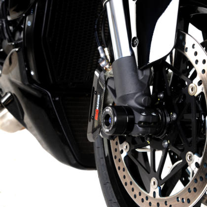 Προστατευτικά πιρουνιού R&G RACING για τάπες άξονα, μαύρο χρώμα, Ducati Diavel V4 23-26