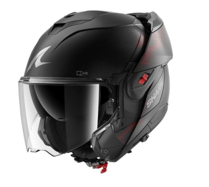 Modular helmet SHARK OXO SP LYNE MAT BLACK/RED