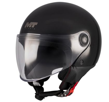 SCOOTER HELMET MT STREET S PURE A1 BLACK GLOSS