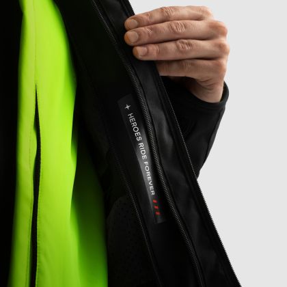 Geacă moto textilă Rebelhorn Borg 2 Negru/Gri/Fluo/Galben
