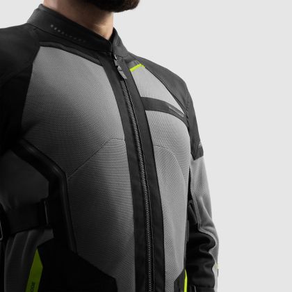 Summer textile motorcycle jacket Rebelhorn Scandal 3 Black/Grey/Fluo/Yellow
