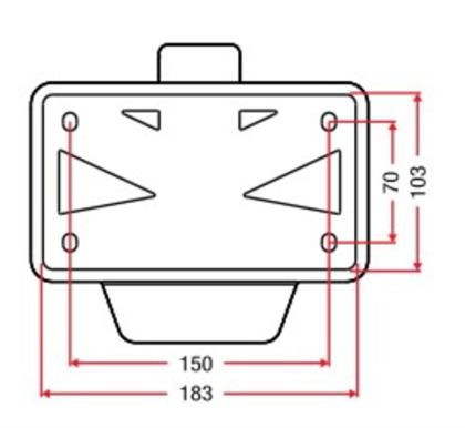 Стойка за номер RACETECH Integra Racing License Plate Holder with LED Light 60º