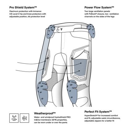 Текстилен мото панталон Rebelhorn Borg 2 - Черен