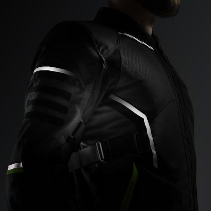 Summer textile motorcycle jacket Rebelhorn Scandal 3 Black/Grey/Fluo/Yellow
