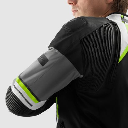 Textile motorcycle jacket Rebelhorn Borg 2 Black/Grey/Fluo/Yellow