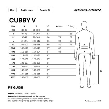 Παντελόνι μοτοσικλέτας REBELHORN CUBBY-V-ΜΑΥΡΟ/ΓΚΡΙ
