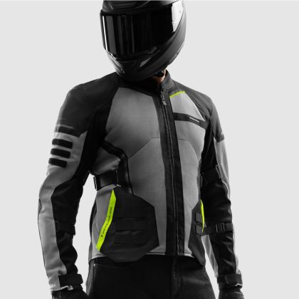 Summer textile motorcycle jacket Rebelhorn Scandal 3 Black/Grey/Fluo/Yellow