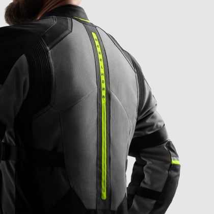 Summer textile motorcycle jacket Rebelhorn Scandal 3 Black/Grey/Fluo/Yellow