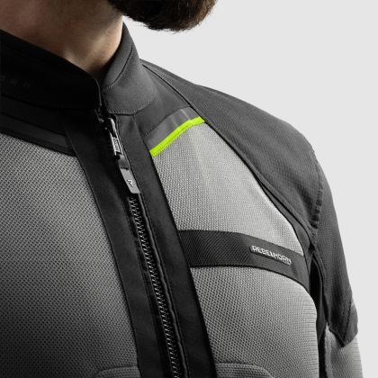 Summer textile motorcycle jacket Rebelhorn Scandal 3 Black/Grey/Fluo/Yellow