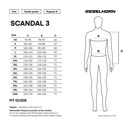 Summer textile motorcycle jacket Rebelhorn Scandal 3 Black/Grey/Fluo/Yellow
